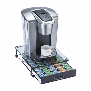 New Arrival wholesale 35pcs Keurig k-cup glass countertop coffee pod storage  holder drawer with handle coffee capsule holder