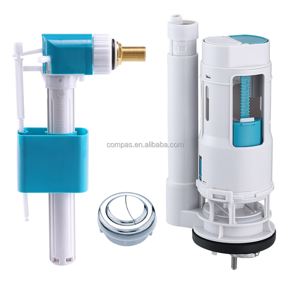 High quality Toilet tank fitting side inlet Fill valve Flush valve with push button CE cUPC WRAS Certificate