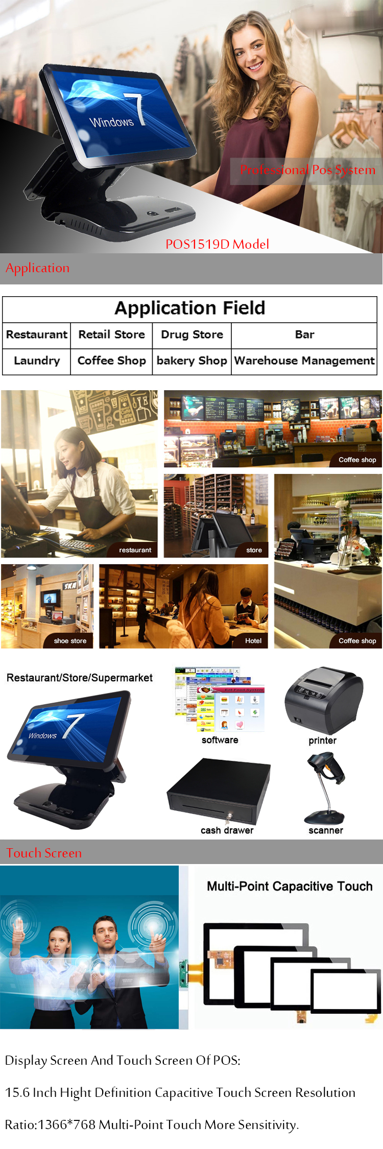 POS Systems pos machine Payment Cash Register in One Pos Portable Android Mobile