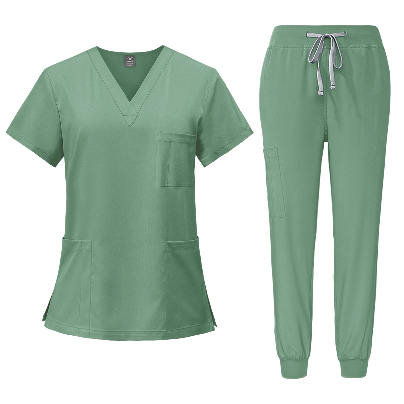 Factory In Stock Anti Wrinkle Washable Scrub Suit Uniform Unisex Jogger Hospital Uniform Medical Nursing Scrubs Set