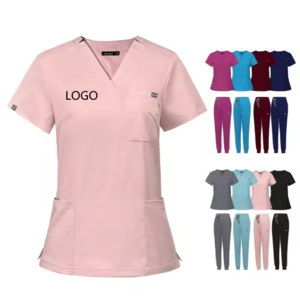 Eco friendly classic v-neck  yoga jogger luxury jogger nursing uniform medical scrubs wholesale for hospital uniformes de