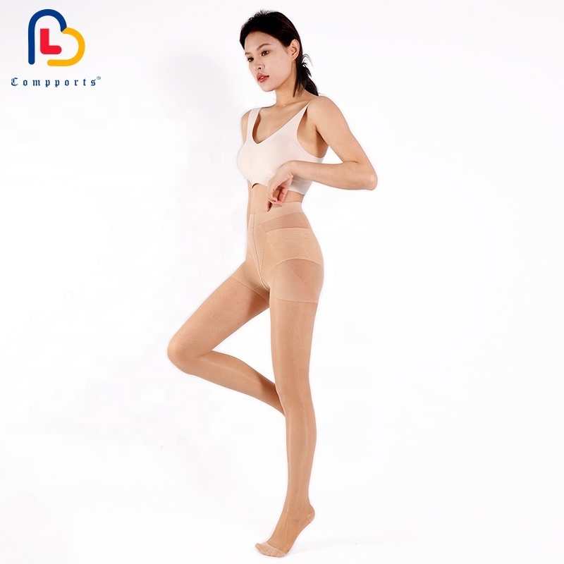 High waist Korea Japanese medical varicose veins sheer graduated pants compression pantyhose for 15-20mmhg