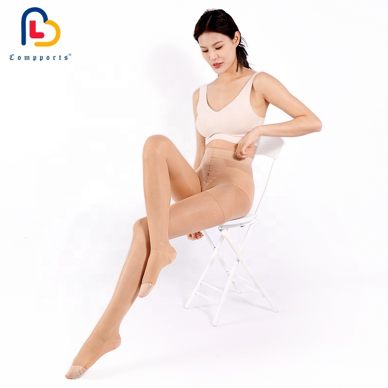 High waist Korea Japanese medical varicose veins sheer graduated pants compression pantyhose for 15-20mmhg