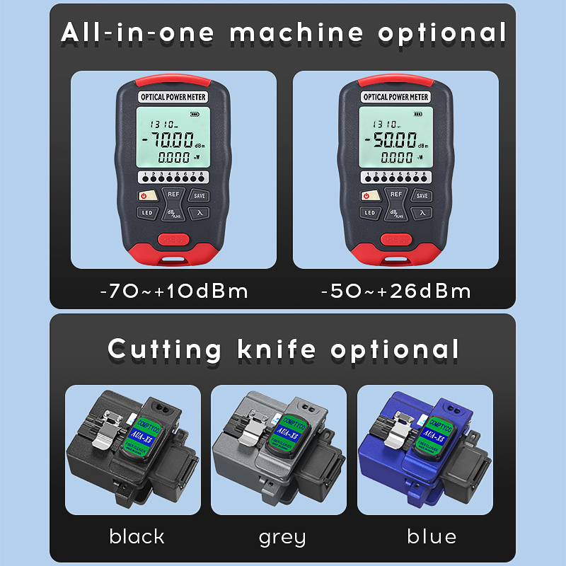 COMPTYCO AUA-X5 Optical fiber cleaver AUA-D7 Optical power meter Hot welding Visual fault locator OPM VFL Optical fiber tool set