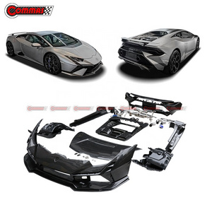 Tecnica Style Black Carbon Fiber Body Kit For Lambroghini Huracan Engine Cover Hood Front Rear Bumper Tailcap Bodykit