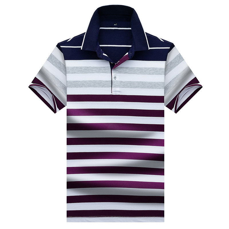 OEM Factory Classic Casual Cotton Custom Men Stripe Short Sleeve Polo T Shirt