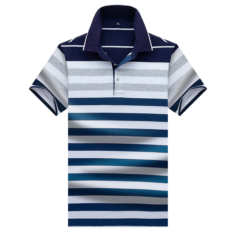 OEM Factory Classic Casual Cotton Custom Men Stripe Short Sleeve Polo T Shirt