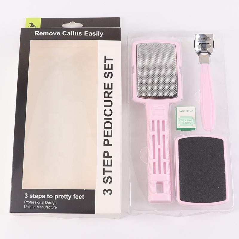 Hot Sale High Quality Pink Pedicure Foot File Set Personal Feet Care Tools Stainless Steel Foot Rasp Corn Callus Remover