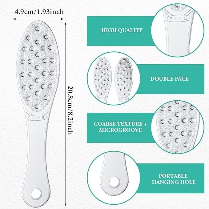 Stainless Steel Foot File Scraper Metal Double Sided Callus Remover Professional Foot Rasp Scrubber for Wet