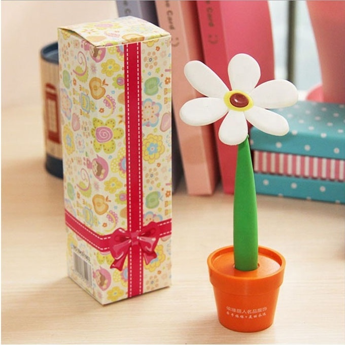 Novelty Cute Flower Pot Ball Pen Lovely Sunflower Emulation Creative Ballpoint Pen Simulat Flower Ballpoint Pen Pot Culture Stat