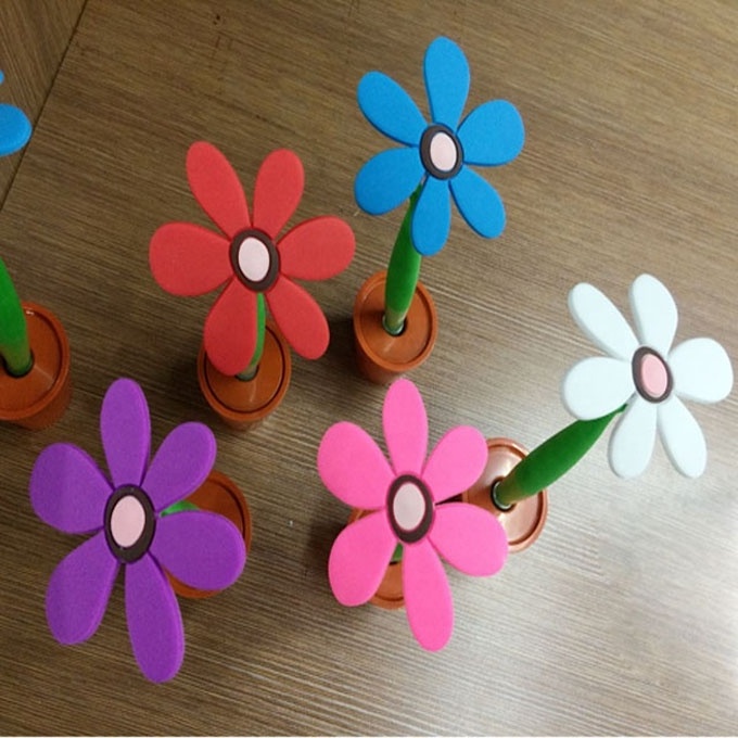 Novelty Cute Flower Pot Ball Pen Lovely Sunflower Emulation Creative Ballpoint Pen Simulat Flower Ballpoint Pen Pot Culture Stat