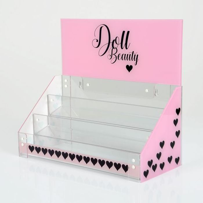 Acrylic Counter Cosmetic Eyelash Display Stand For Retail Store Tools