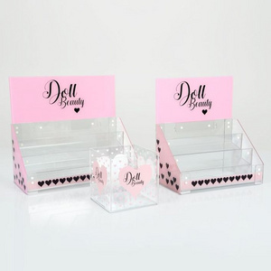 Acrylic Counter Cosmetic Eyelash Display Stand For Retail Store Tools