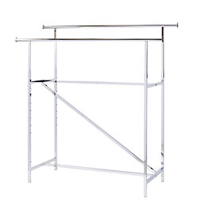 Customized Metal Double-Rail Display Rack with Z-Brace for Clothing