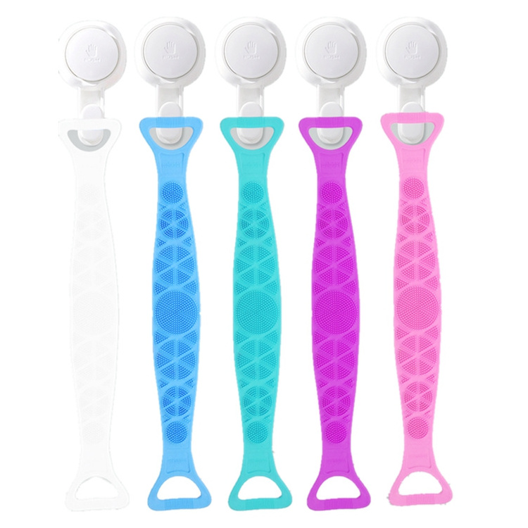 Silicone Back Scrubber for Shower Long Handle Belt Back Washer 80cm Newest Back Scratchers Exfoliating Extend Bath Body Brush