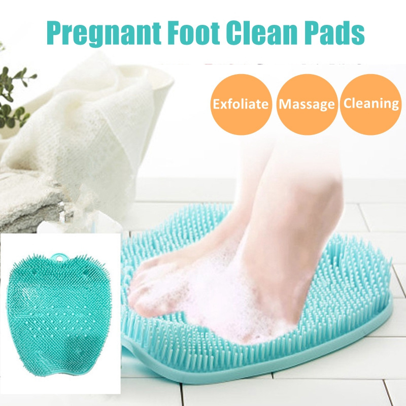 Hot Foot Scrubbers for Shower Non-Slip Massage Foot Cleaner Floor Mat Silicone Exfoliating Back Cleaning Brush Pad Foot Scrubber