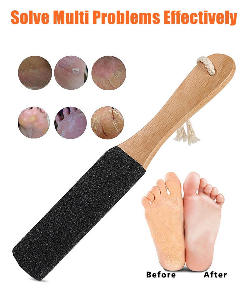 Pumice Stone Wooden Pedicure Kit Heel Scraper Foot Callus Remover Sander Feet Scrubber Foot Care Dry Cracked Dead Skin Foot File