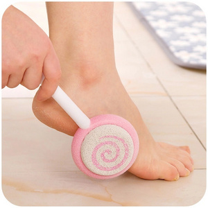 Cute Lollipop Double Sided with Handle Feet Hard Skin Cleaning Callus Pedicure Remover Foot Pumice Stone Cleaner Foot Scrubber