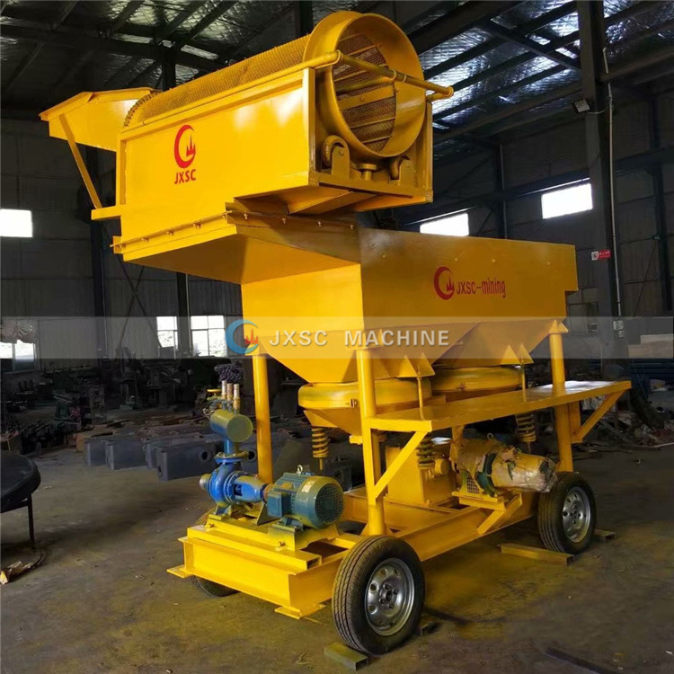 Ghana Small Scale Jungle Sticky Gold Mining Equipment Mobile Alluvial Small Gold Washing Plant