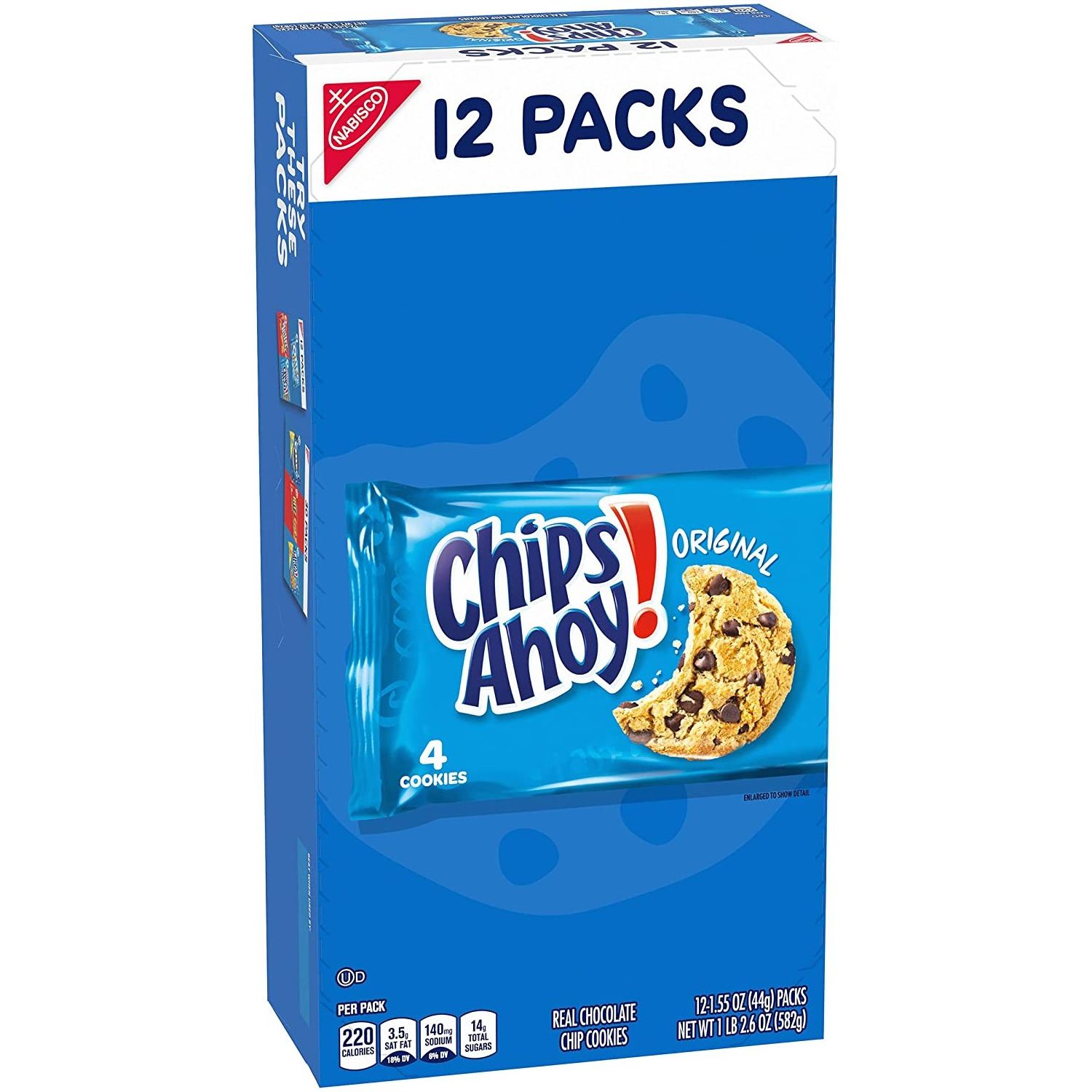 Chips Ahoy! Original Chocolate Chip Cookies Snack Packs (Pack of 12)