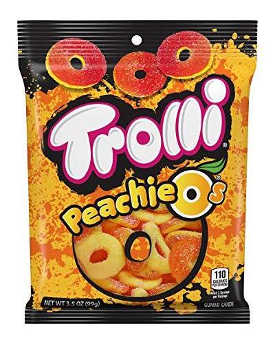 Trolli Peachie O's Sour Gummy Rings Candy, 4.25 Ounce, [1-Bag]