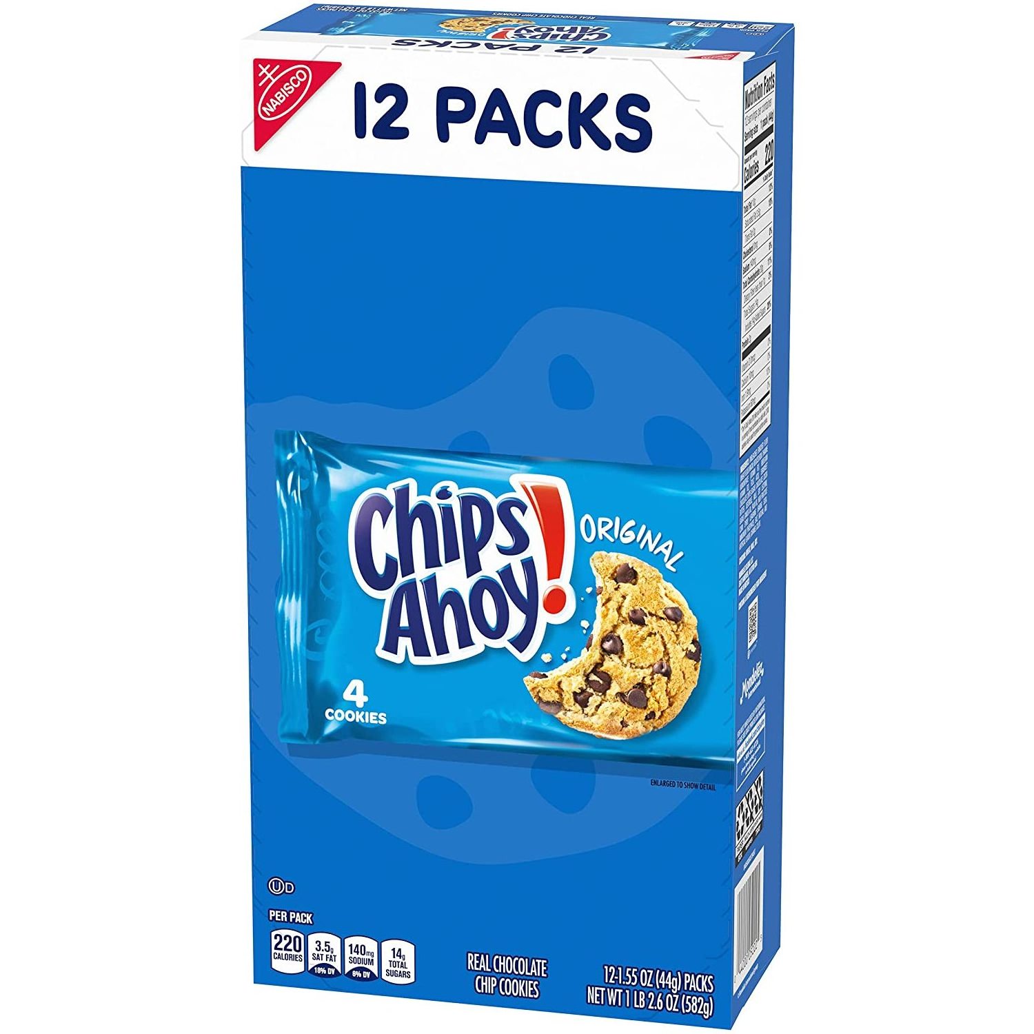 Chips Ahoy! Original Chocolate Chip Cookies Snack Packs (Pack of 12)