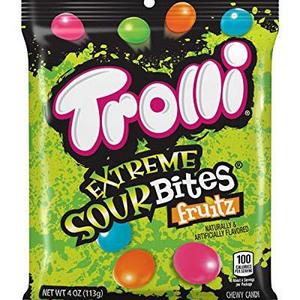 Trolli Extreme Sour Bites Gummy Candy, 4 Ounce, Pack of 12