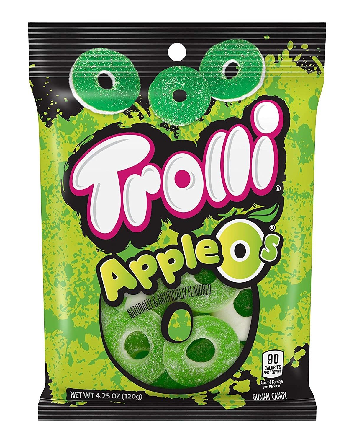 Trolli Apple O's Gummy Rings Candy, 4.25 Ounce Peg Bag