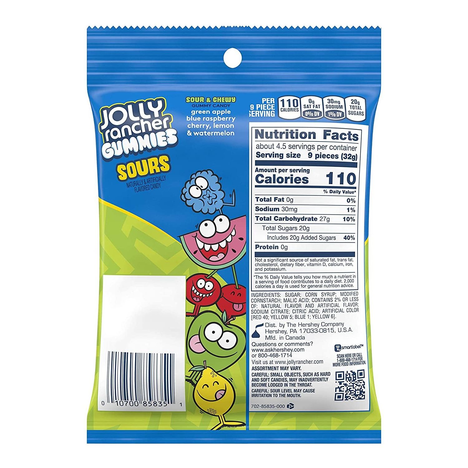 Jolly Rancher Gummies Sour Fruit Flavors Candy 5 Ounce Bag (Pack of 12)