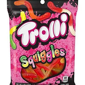 Trolli Squiggles Sour Gummy Candy, 5 Ounce Bag, [1-Bag]