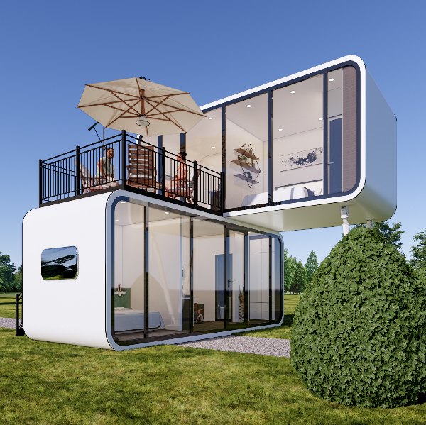 outdoor prefab house living and working apple cabin modular design office pod prefabricated container house apple cabin