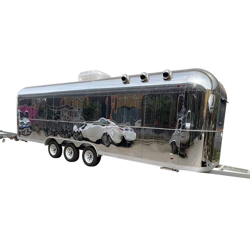 Food Van Custom Airstream Mobile Fast Food Truck Commercial Catering Mobile Bar BBQ Food Trailers With Full Kitchen Equipments