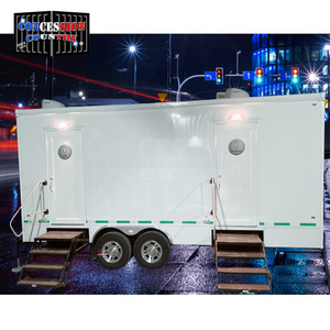 Portable Bathroom Trailer Toilets 3 Stall Outdoor Trailer Restroom Shower VIP Mobile Toilet Trailer For Sale