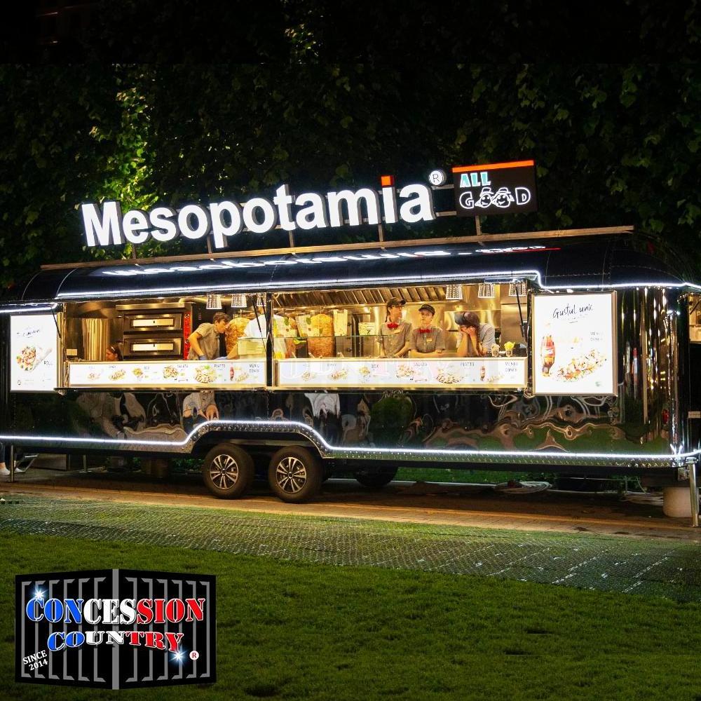 Food Van Custom Airstream Mobile Fast Food Truck Commercial Catering Mobile Bar BBQ Food Trailers With Full Kitchen Equipments