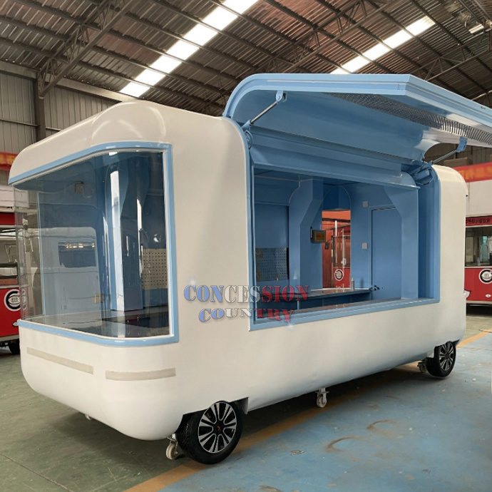 2024 New Food Trailer with Full Kitchen Equipment Mobile Bar Coffe Ice Cream Card Food Trailer Catering Truck