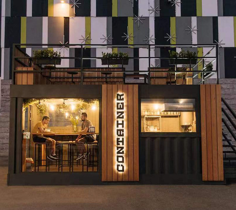 China Prefab Cafe Container Coffee Shop 20FT Container Restaurant With Kitchen Container Bar