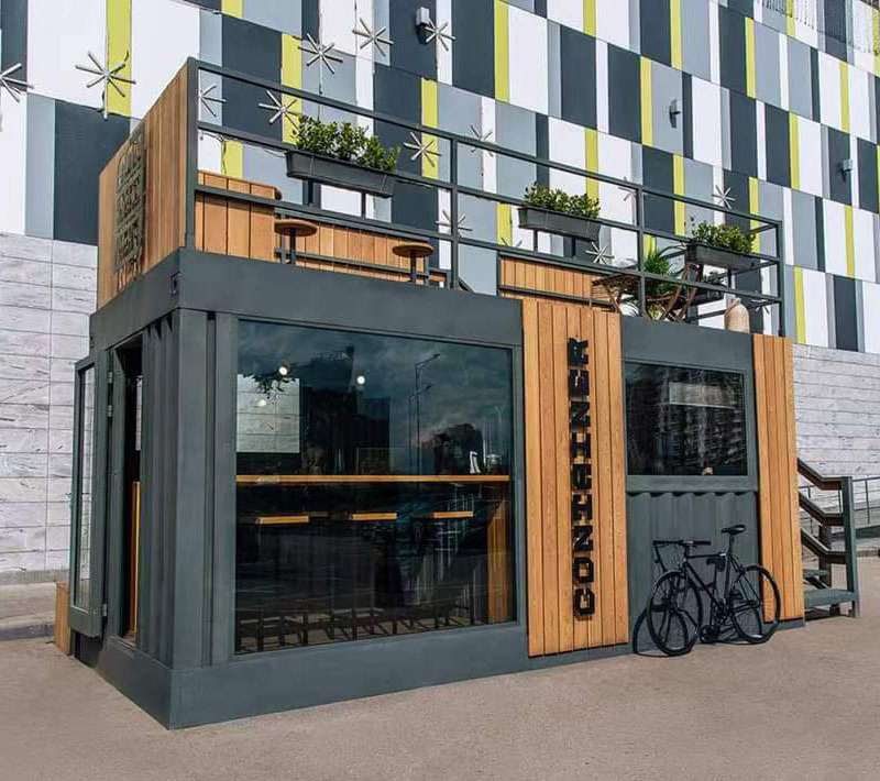 China Prefab Cafe Container Coffee Shop 20FT Container Restaurant With Kitchen Container Bar