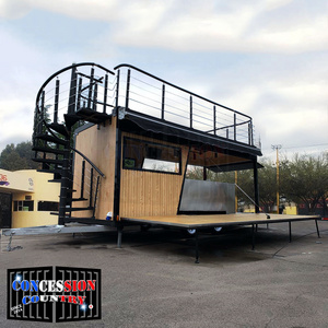 Fast Food Trailer All Purpose Street Restaurant Bar Double Decker Mobile Food Truck For Sale With Kitchen