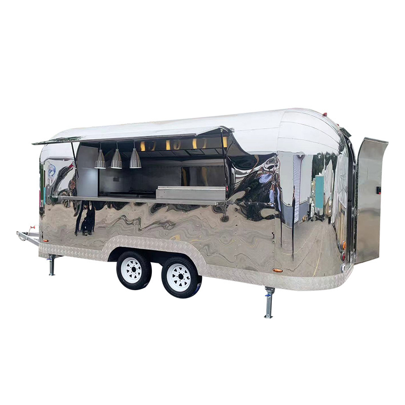 Stainless Steel Airstream Concession Catering Mobile Bar  Food Trailer Fully Equipped Ice Cream Coffee Fast Food Truck For Sale