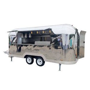 Stainless Steel Airstream Concession Catering Mobile Bar  Food Trailer Fully Equipped Ice Cream Coffee Fast Food Truck For Sale