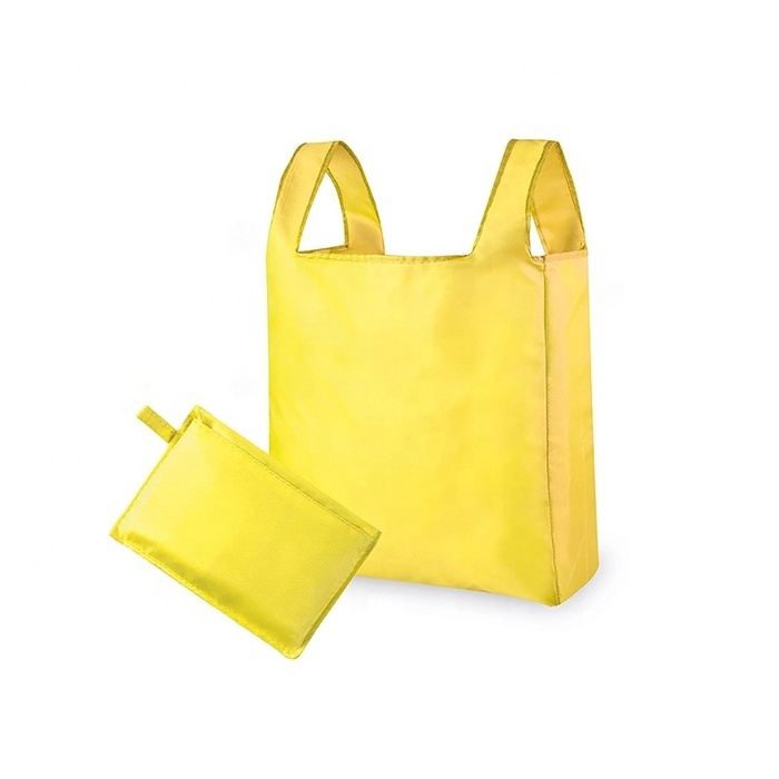 Factory direct reusable Foldable Pouch Polyester Shopping Bag