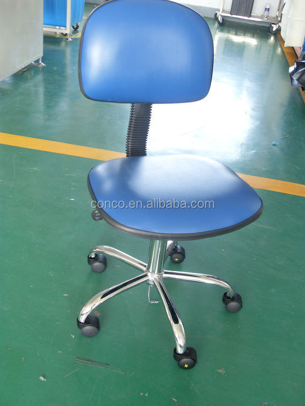 Black/Blue ESD Office Chairs on Wheels