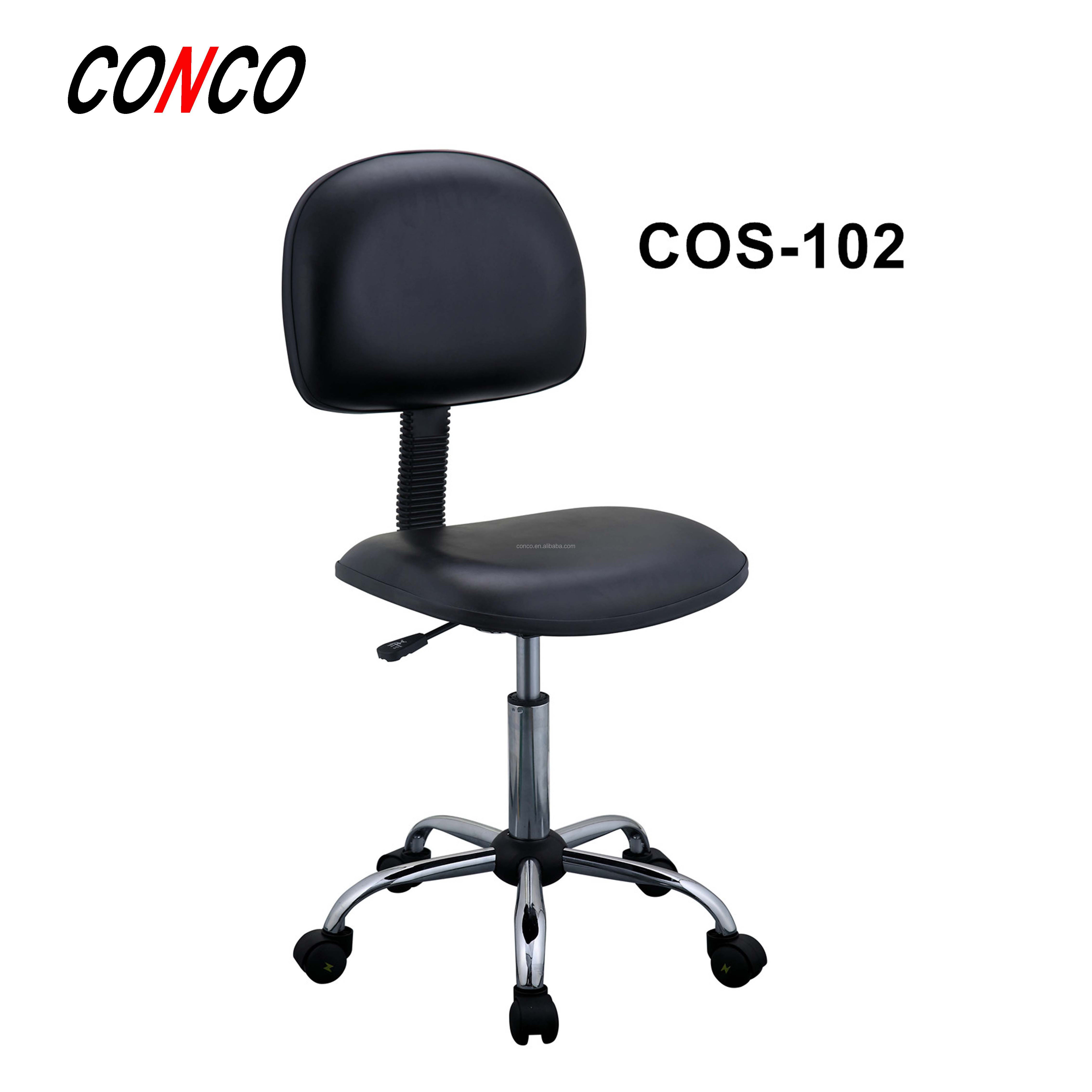 Black/Blue ESD Office Chairs on Wheels