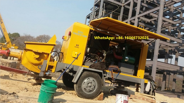 diesel mobile concrete pumping machine China stationary concrete pump cement/trailer concrete pump for Civil Construction Works