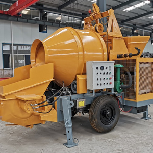 MINLE Mobile Diesel Concrete Mixer With Pump Machine/Self Loading Portable Concrete Mixer With Pump For Building Construction