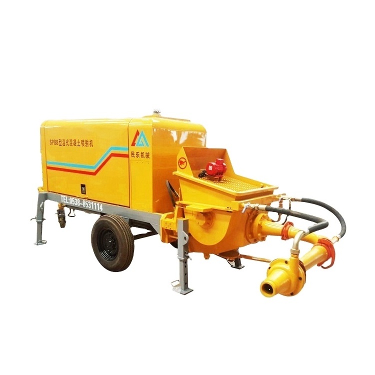 Hot Sale Used Diesel Type Trailer Wet Concrete Plaster Shotcrete and Cement Pump Machine for Tunnel Construction