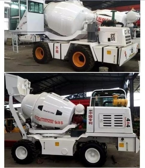 1.6 m3 small diesel 4*4 self propelled self loading concrete mixing /mixer mobile truck for sale