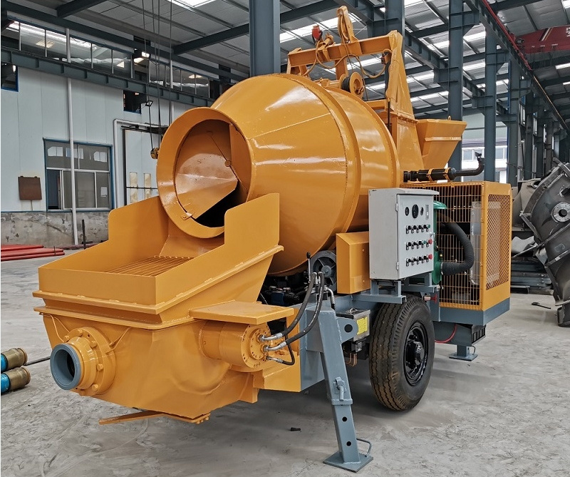 MINLE Mobile Diesel Concrete Mixer With Pump Machine/Self Loading Portable Concrete Mixer With Pump For Building Construction