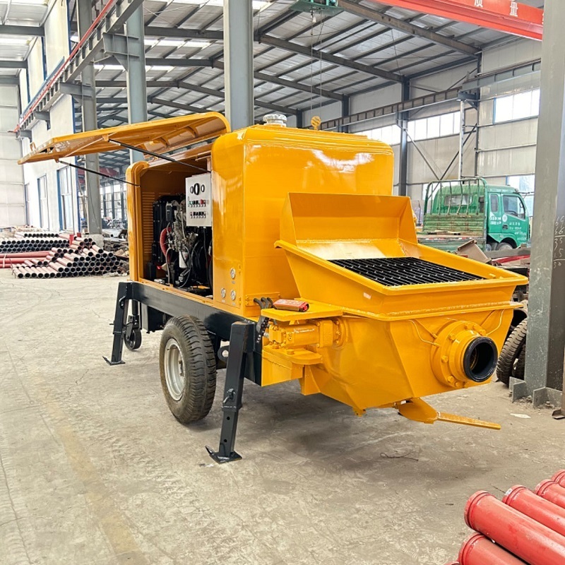 diesel mobile concrete pumping machine China stationary concrete pump cement/trailer concrete pump for Civil Construction Works