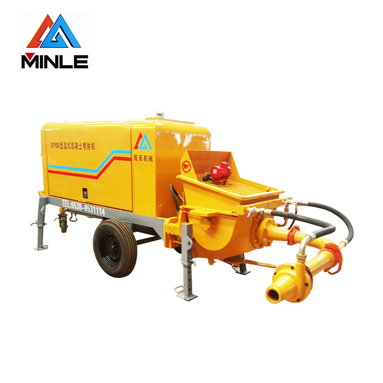 factory supply shotcrete concrete pump machine portable concrete pump with spraying gun for construction works